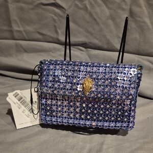 Kurt Geiger Purple and Gold Sequin Crossbody Bag